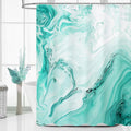 MitoVilla Teal Blue Marble Shower Curtain, Abstract Ombre Fabric Shower Curtains for Modern Bathroom Decor, Turquoise Green Luxu