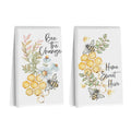 Blue Leaves 2 Pcs Funny Honey Bee Kitchen Towels Decorative Hand Towels