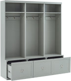 Crosley Furniture Harper 3-Piece Hall Tree Entryway Set with Storage Bench and Coat Rack Hooks for Hanging, Gray