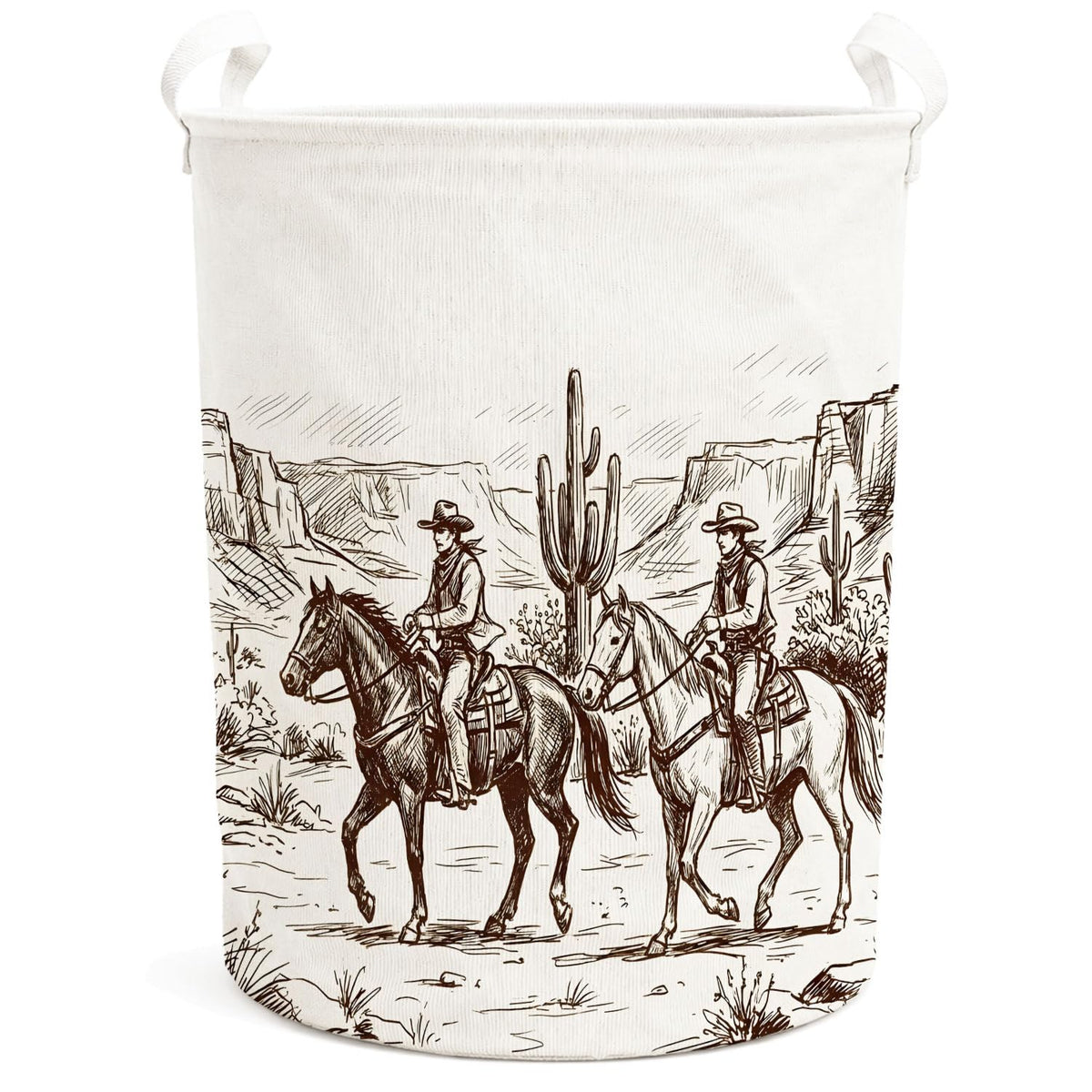 FYLISWN Vintage Western Cowboy Laundry Basket Hamper