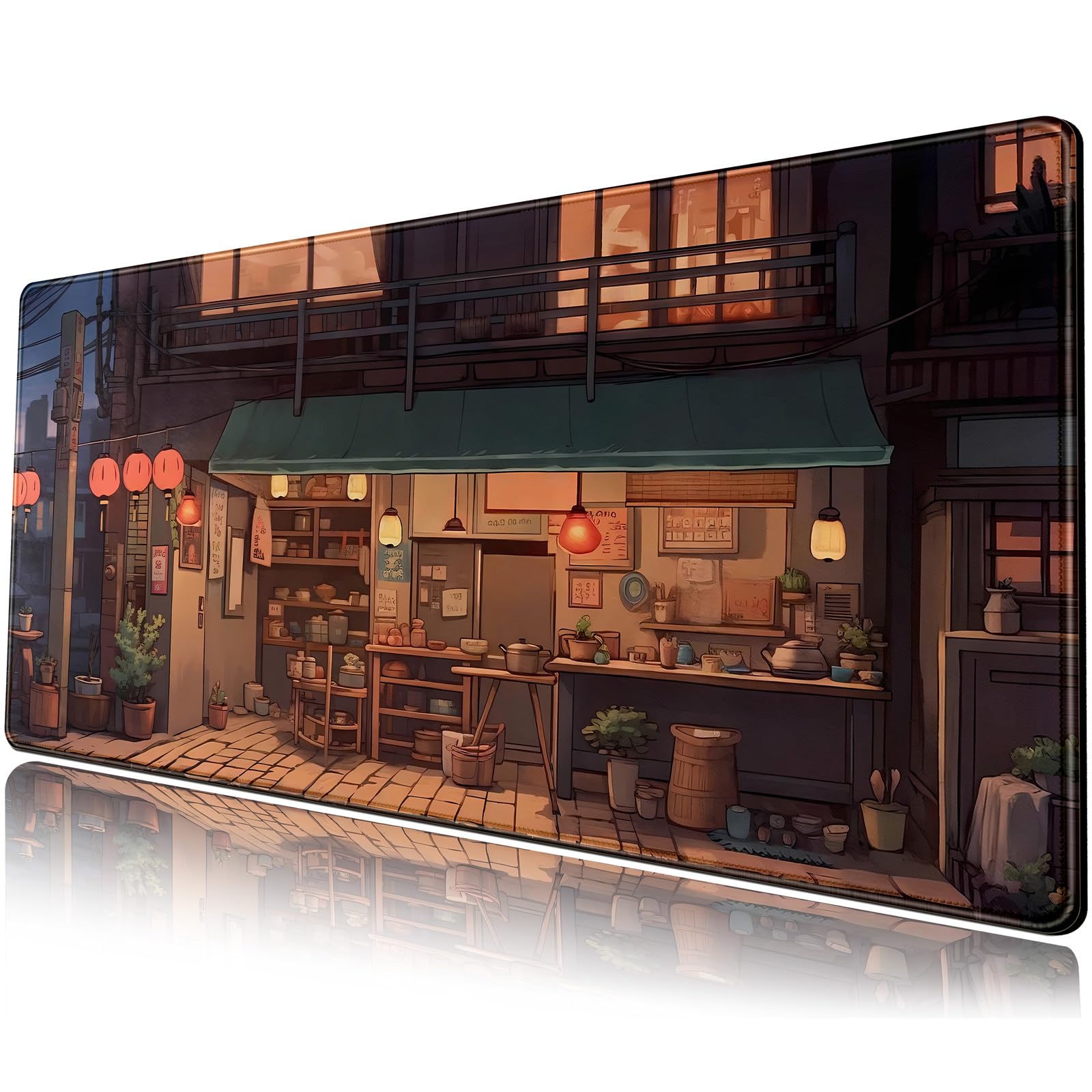 Anime Shop Desk Mat Retro Art Lofi Aesthetic Large Mouse Pad Extended Gaming Mousepad Xl Desk Pad Laptop Keyboard Mouse Mat Desk