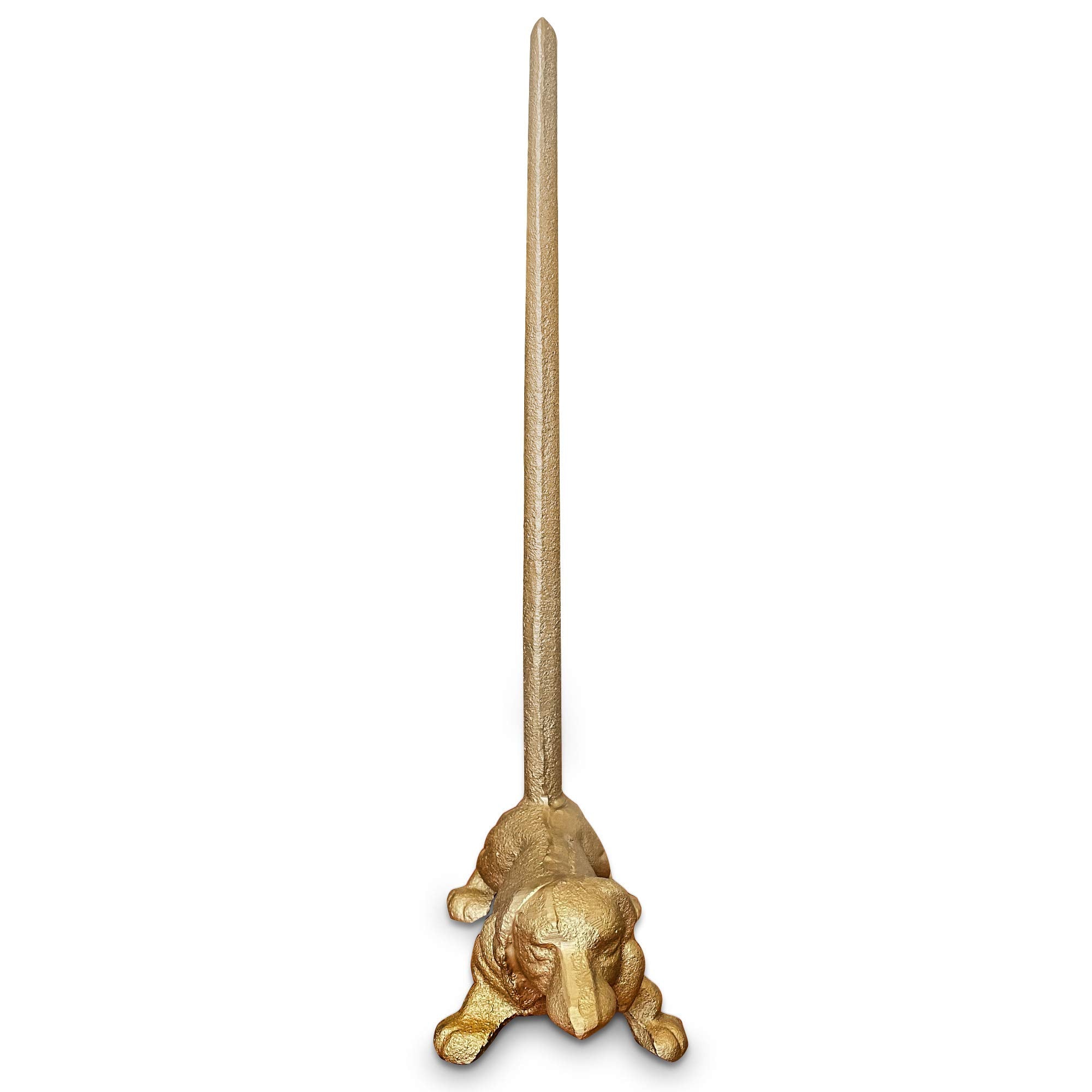 WallCharmers Gold Paper Towel Holder, Metal Toilet or Kitchen Paper Holder for Floor or Countertop, Gold Dog