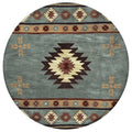 Rizzy Home Alora Decor Ryder 10' Round Tribal Gray Blue/Rust/Burgundy/Tan/Khaki Rug