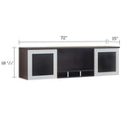 Mayline Mnh72Ldc Medina Hutch Cabinet With Glass Doors, 72"W, Mocha Laminate