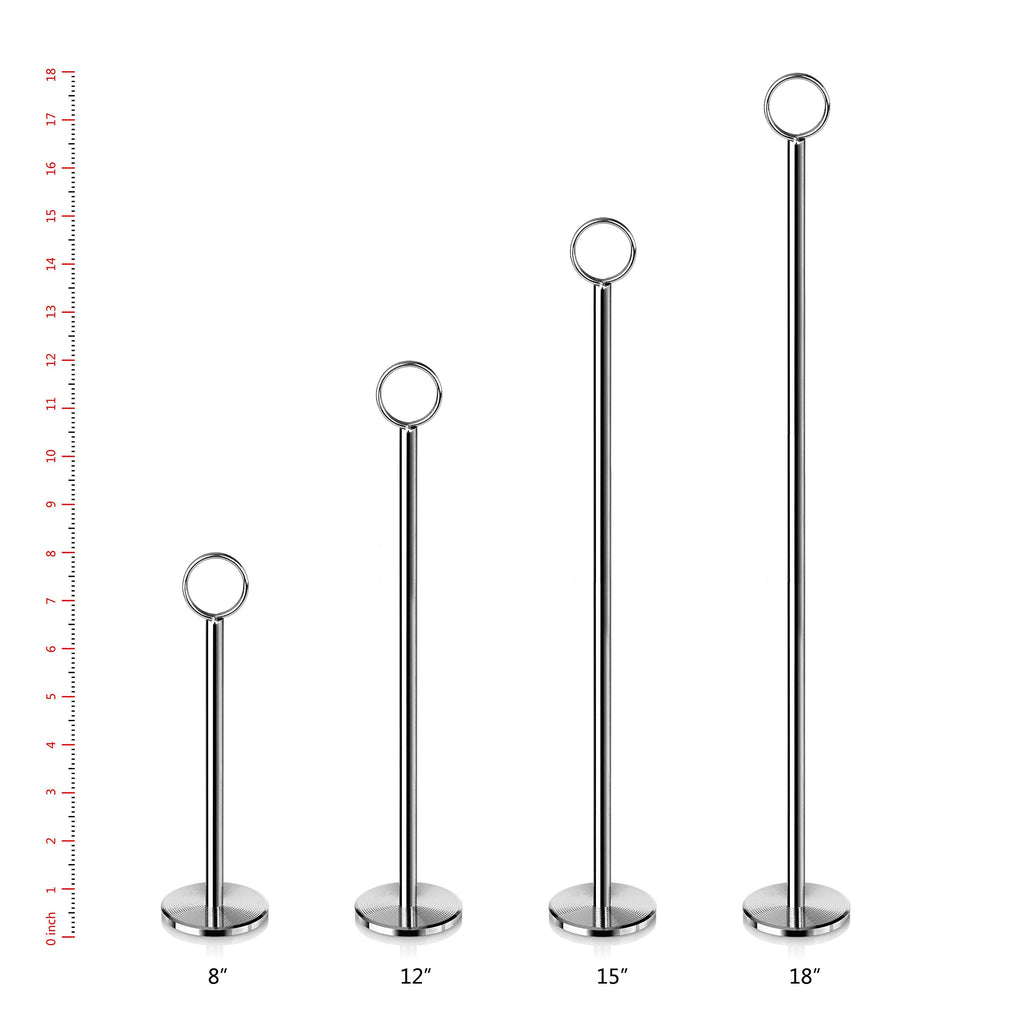 New Star Foodservice 23336 Ring-Clip Table Number Holder/Number Stand/Place Card Holder, 8-Inch, Set Of 12