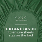 Twin Xl Size Fitted Bed Sheet - Hotel Luxury Single Fitted Bottom Sheet Only - Fits Mattress Between 8 To 16 Inches - Deep Pockets, Extra Soft And Wrinkle Free - Breathable & Cooling - Emerald Green