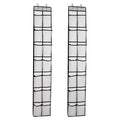PVWSG Over The Door Shoe Organizer, 14 Large Mesh Pockets Hanging Shoe Rack for Closet Organizers and Storage, White, 2-pack (wh