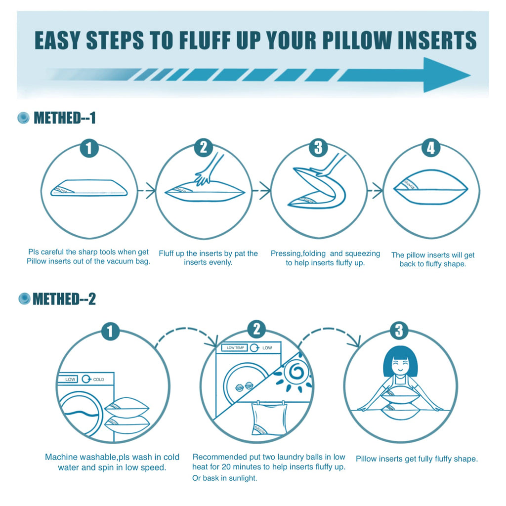 Siluvia 18"x18" Pillow Inserts Set of 2 Cotton White