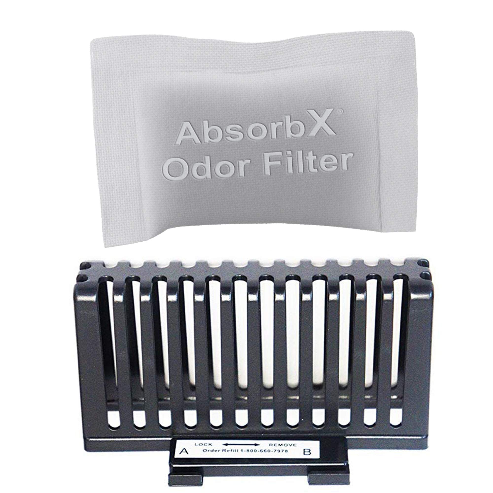 SensorCan AbsorbX Odor Filter Kit for Automatic 13 Gallon Touchless Sensor Trash Can, Includes Compartment and One Natural Carbo