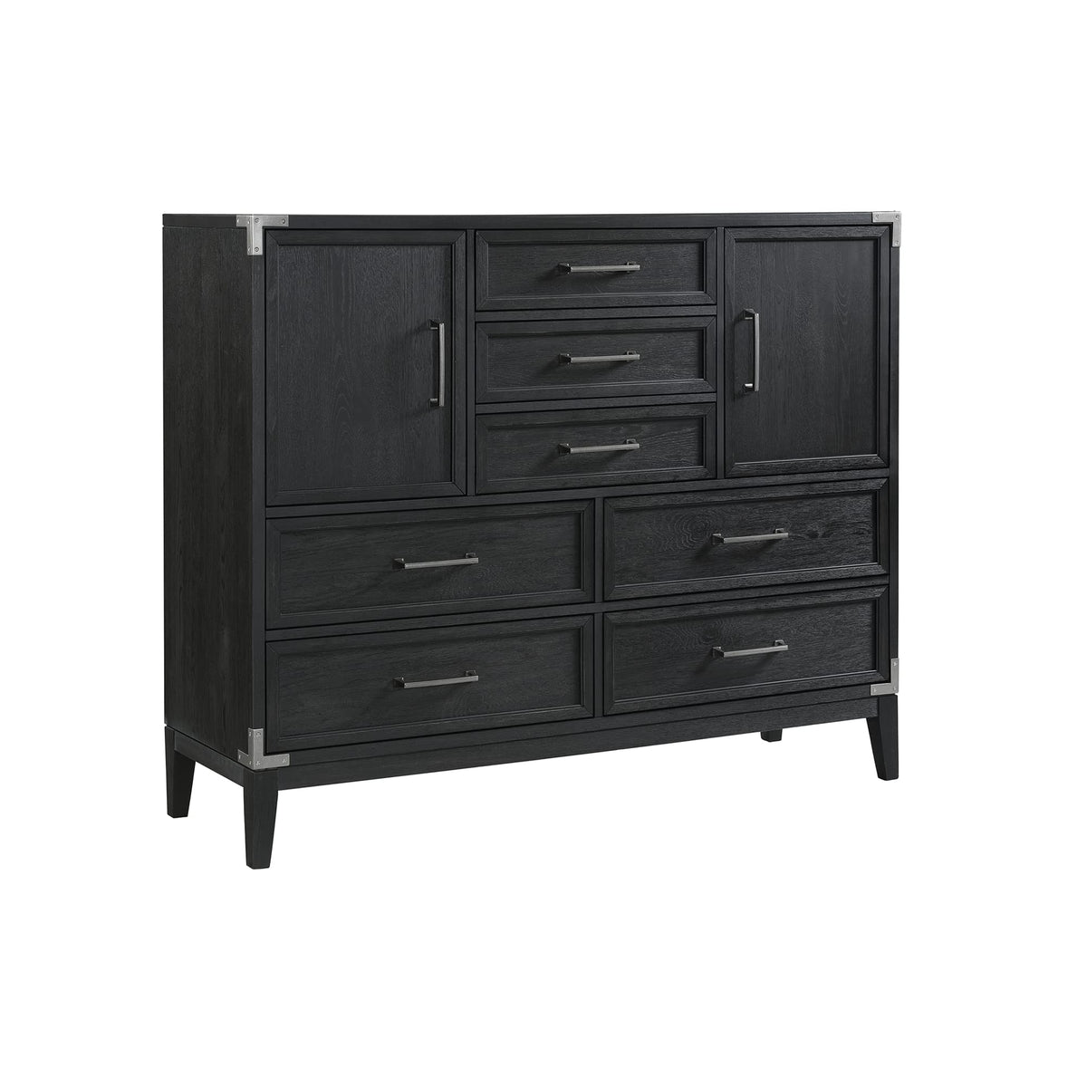 Intercon Laguna 60&quot; Wide Bedroom Master Chest with 7 Drawers, Weathered Steel Furniture