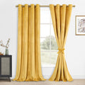 DWCN Velvet Curtains - 120 Inches Long Room Darkening Privacy Protect Window Treatments Thick Grommet Tieable Privacy Drapes for