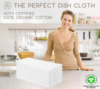 Honest Weave Gots Certified 100% Organic Flour Sack Cotton Kitchen Hand And Dish Towel Sets - Extra Large 27X27 Inches, Fully He