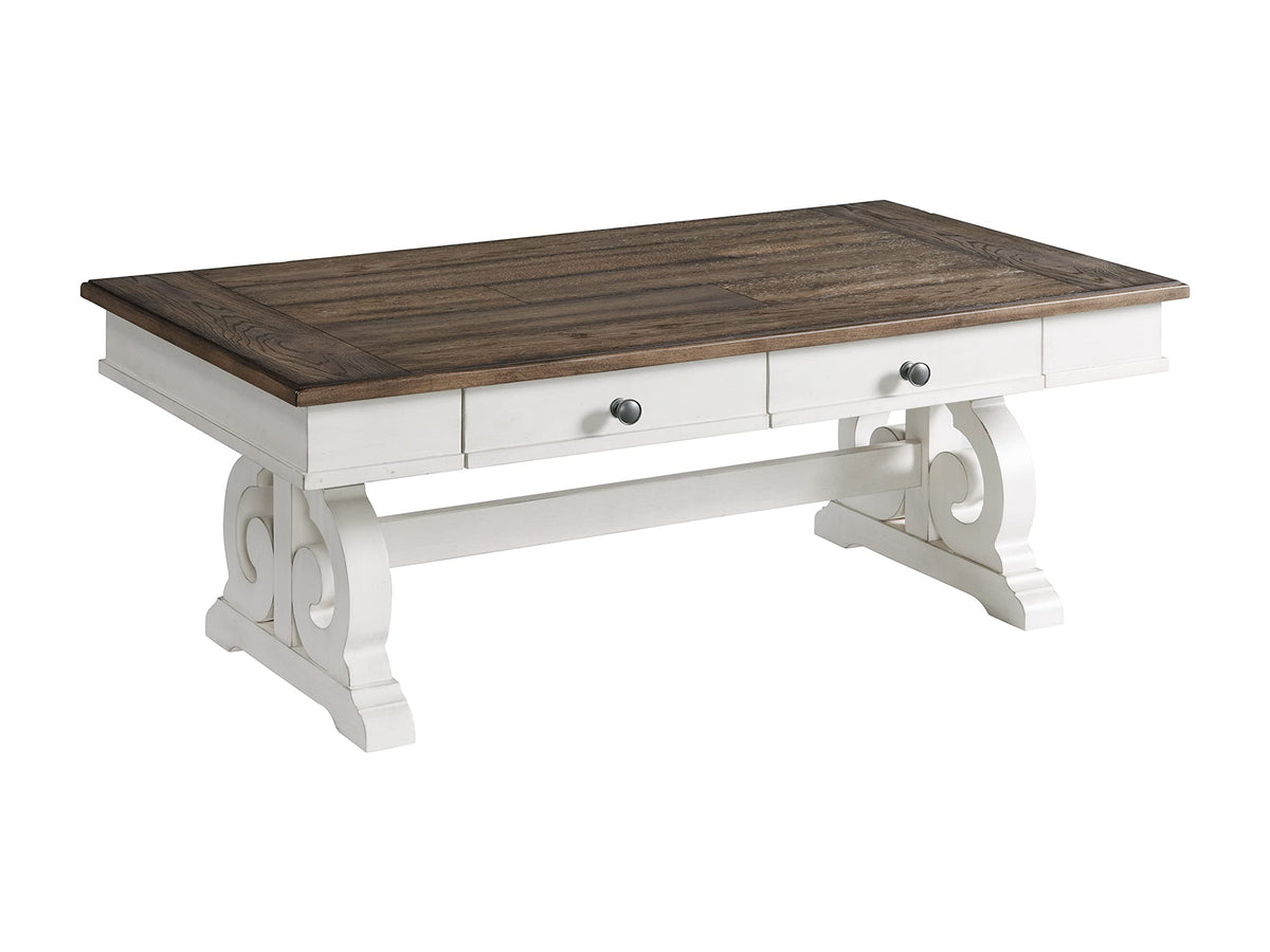 Intercon Drake, Rustic White & French Oak Coffee Tables