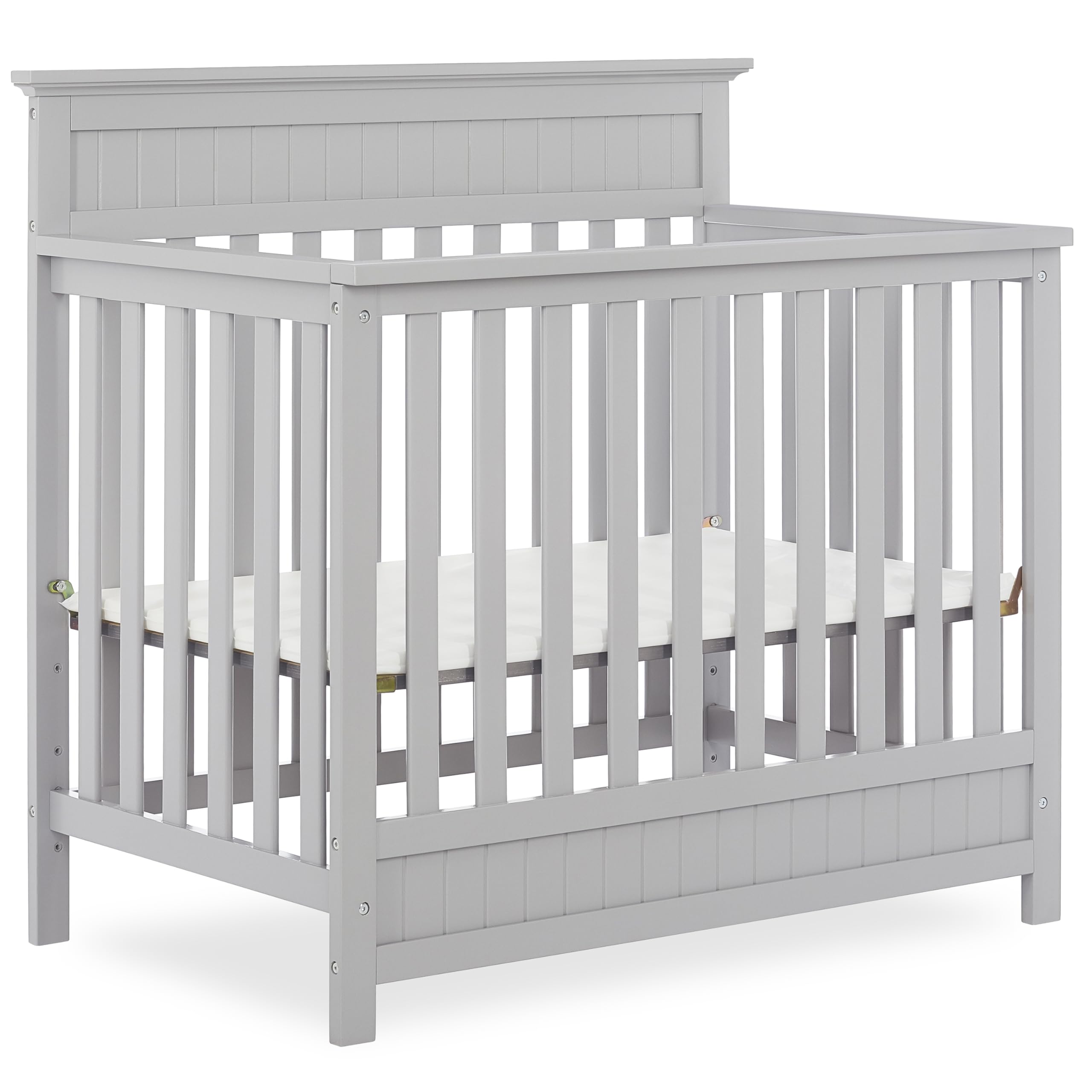 Dream On Me Harbor 4-in-1 Convertible Mini Crib in Pebble, Greenguard Gold Certified
