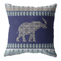 HomeRoots 16â€ Navy Ornate Elephant Suede Throw Pillow