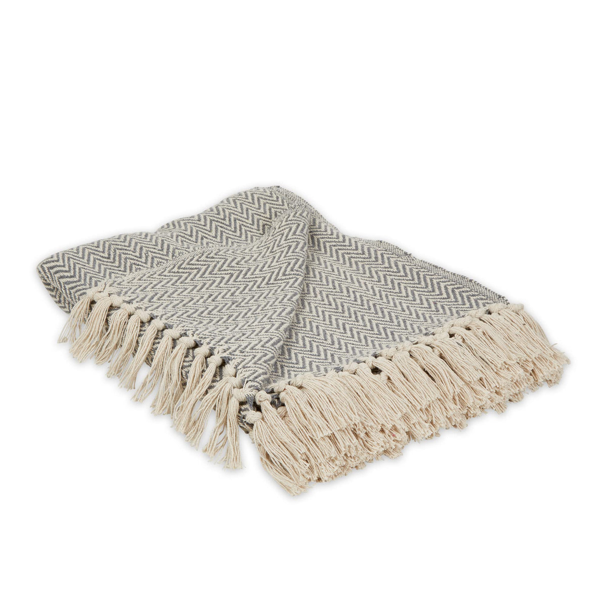 Dii Chevron Throw Collection Handloomed Cotton, 50X60, Gray