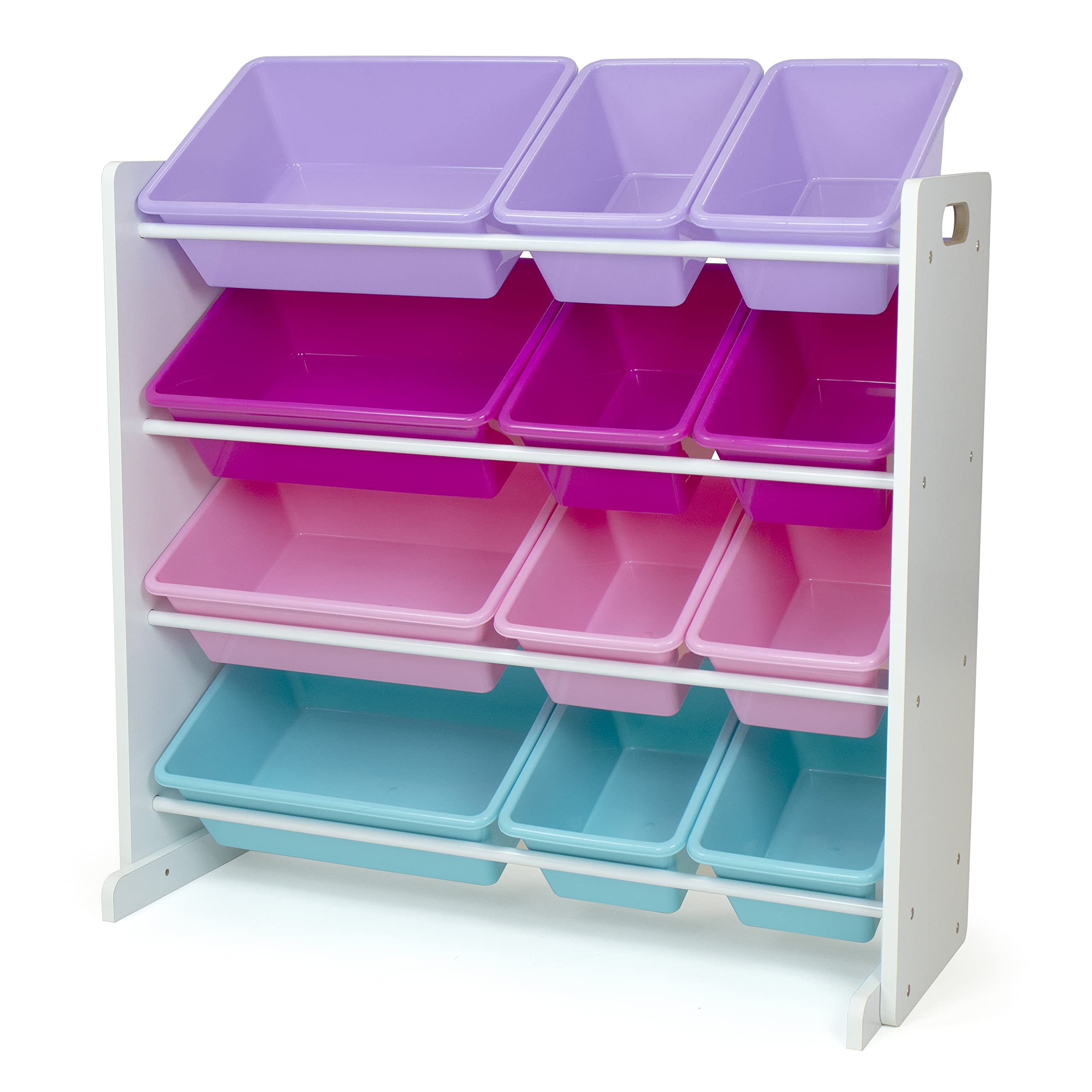 Humble Crew Toy Storage Organizer, White/Pink/Purple/Turquoise 34x11x31 inches,12x9x6 inches,16x12x6 inches