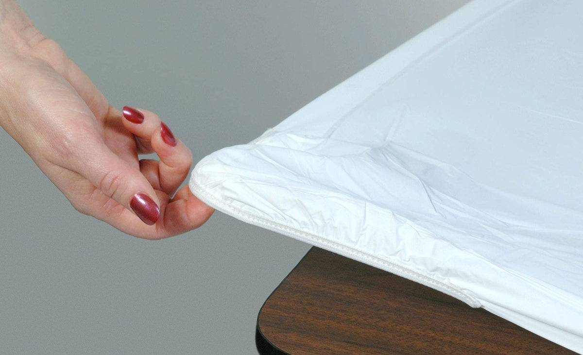 Kwik-Covers 8' Rectangular Plastic Table Covers 30' X 96' (8 Feet), Bundle Of 10 - Indoor Or Outdoor Fitted Table Covers For Banquet Tables (10 Pack, White)