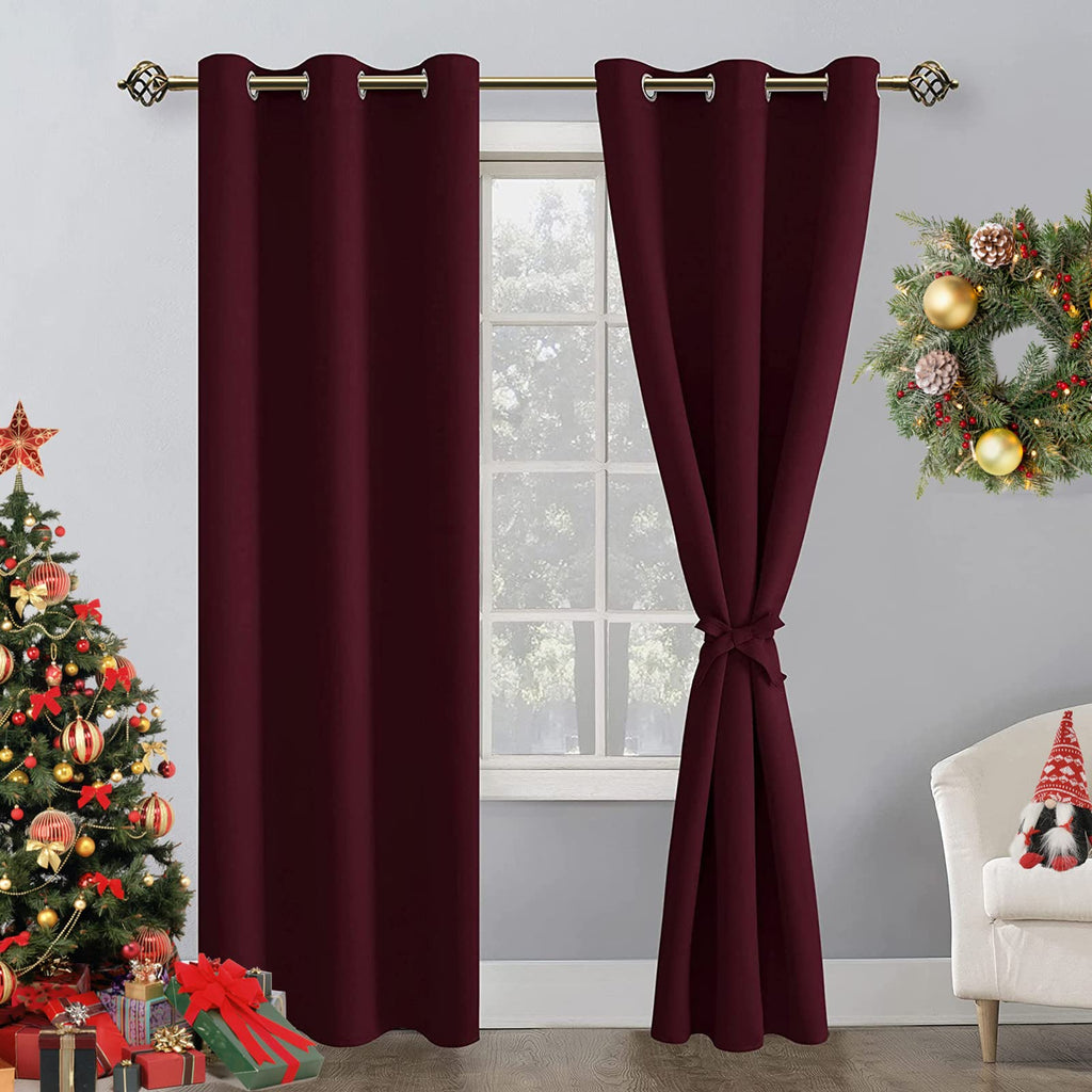 Hiasan Blackout Curtains For Bedroom, 42 X 84 Inches Long - Thermal Insulated & Light Blocking Window Curtains For Living Room C