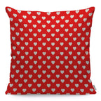 Wondertify Pillow Cover Red And White Hearts Polka Dot - Soft Linen Pillow Case For Decorative Bedroom/Livingroom/Sofa/Farm House - Couch Pillow Cushion Covers 18X18 Inch 45X45 Cm