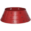 HOMCOM Christmas Tree Collar, Steel Tree Ring Skirt, Home Xmas Decoration for Christmas Tree, 26 x 26 x 9, Red