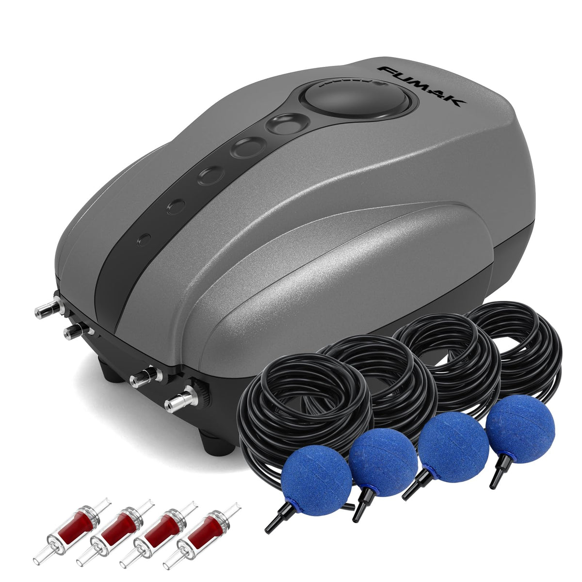 Fumak Pond Air Pump Pond Aerators For Outdoor Ponds Up To 2000 Gallons, Flow Adjustable Pond Aerator Pump All-In-One Pond Aerati