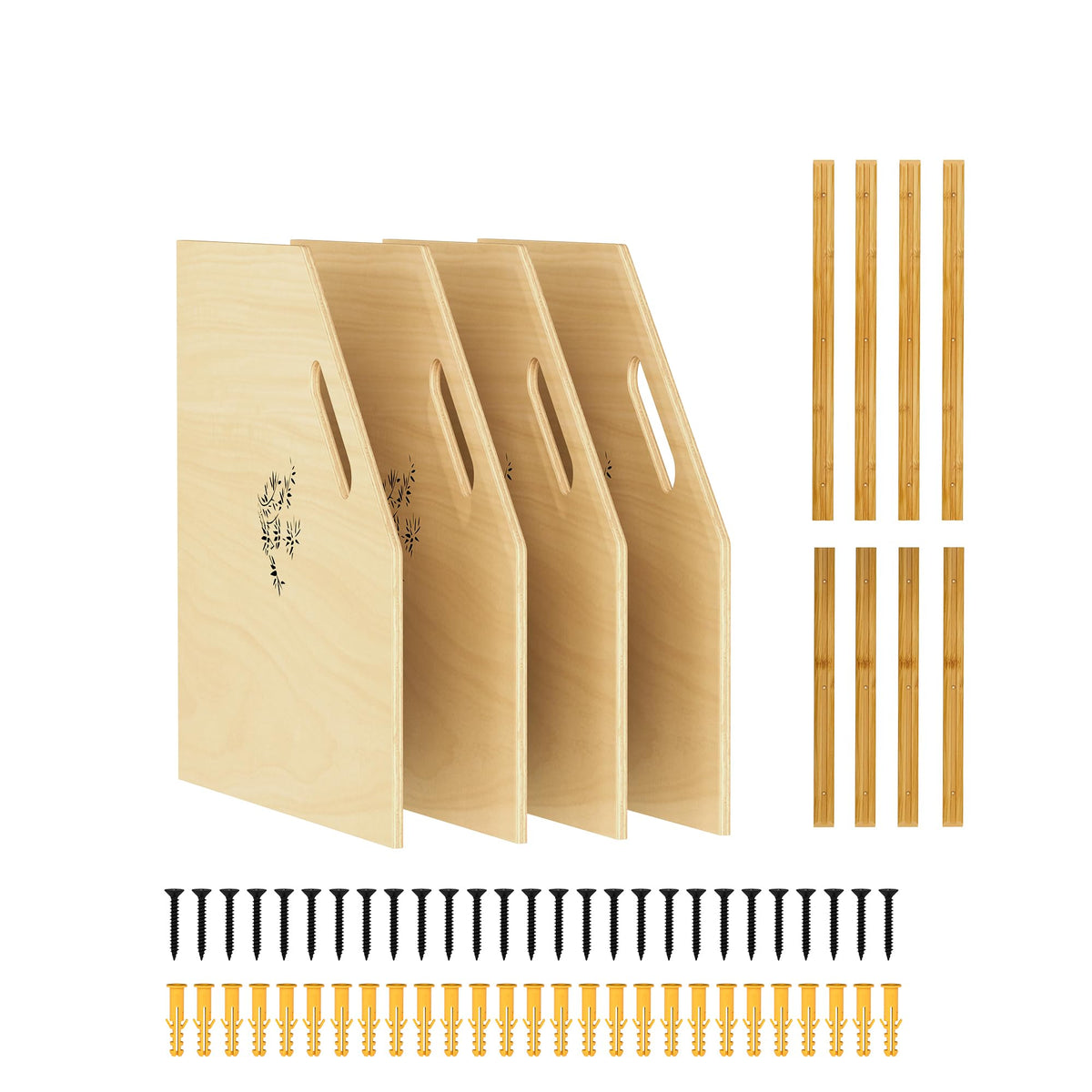 Tcatec 4 Pcs Wood Tray Dividers for Cabinet Cuttable DIY Cookie Sheet Organizer
