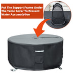 Tohonfoo Round Patio Table Cover With Umbrella Hole - 60'' Dia X 23'' H (Cover Size