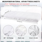 Breling Kids Air Mattress Fitted Sheets Compatible With Intex Cozy Kidz (Sheet Only) Toddler Inflatable Mattress Sheets For Kids Sleepover Party Travel Camping Air Mattress Airbed(White,2 Pcs)