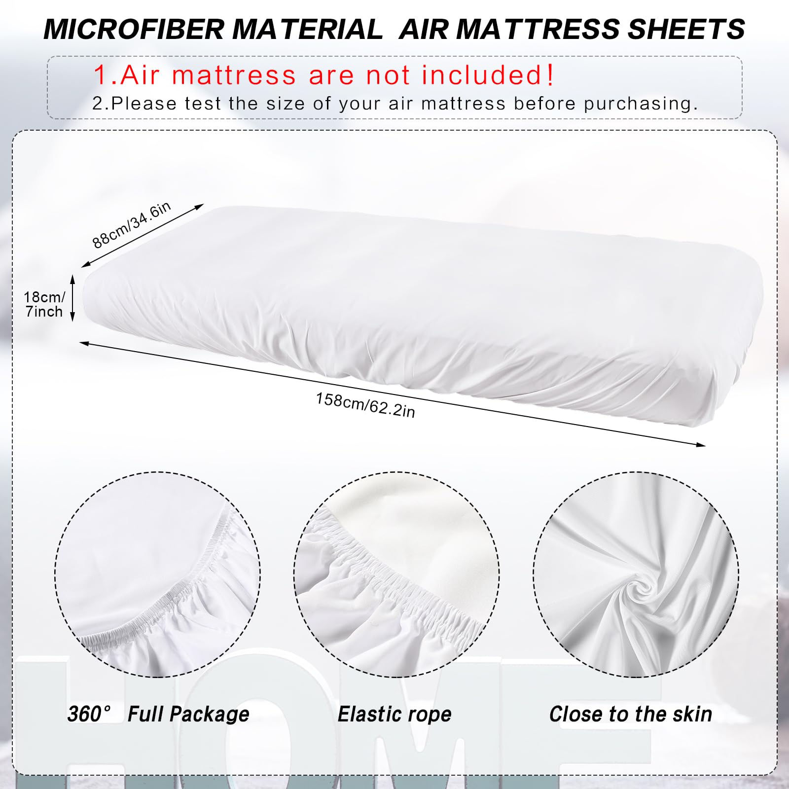 Breling Kids Air Mattress Fitted Sheets Compatible With Intex Cozy Kidz (Sheet Only) Toddler Inflatable Mattress Sheets For Kids Sleepover Party Travel Camping Air Mattress Airbed(White,2 Pcs)
