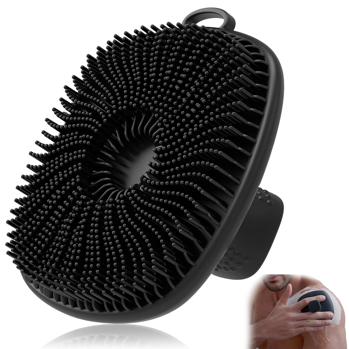 VWMYQ Silicone Loofah, Silicone Body Scrubber New Upgrade Richer Foam and Effective Cleaning, Ergonomic No-Slip Handle, Long-Las