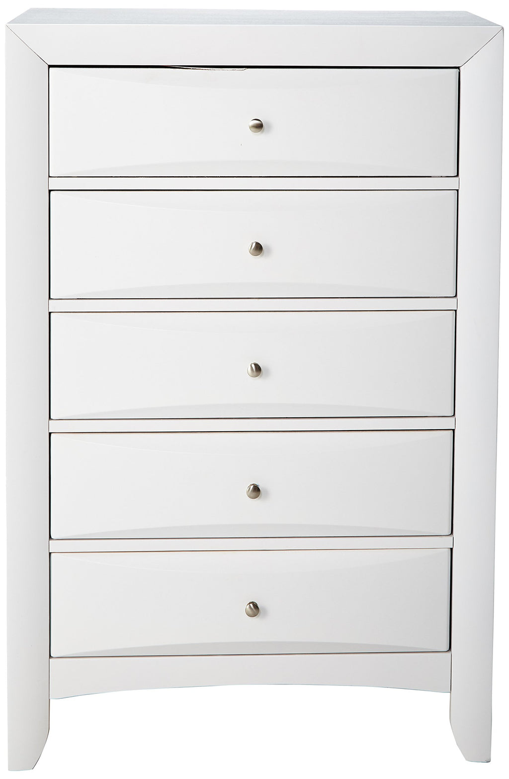 Acme Ireland 5 Drawer Wood Chest in White