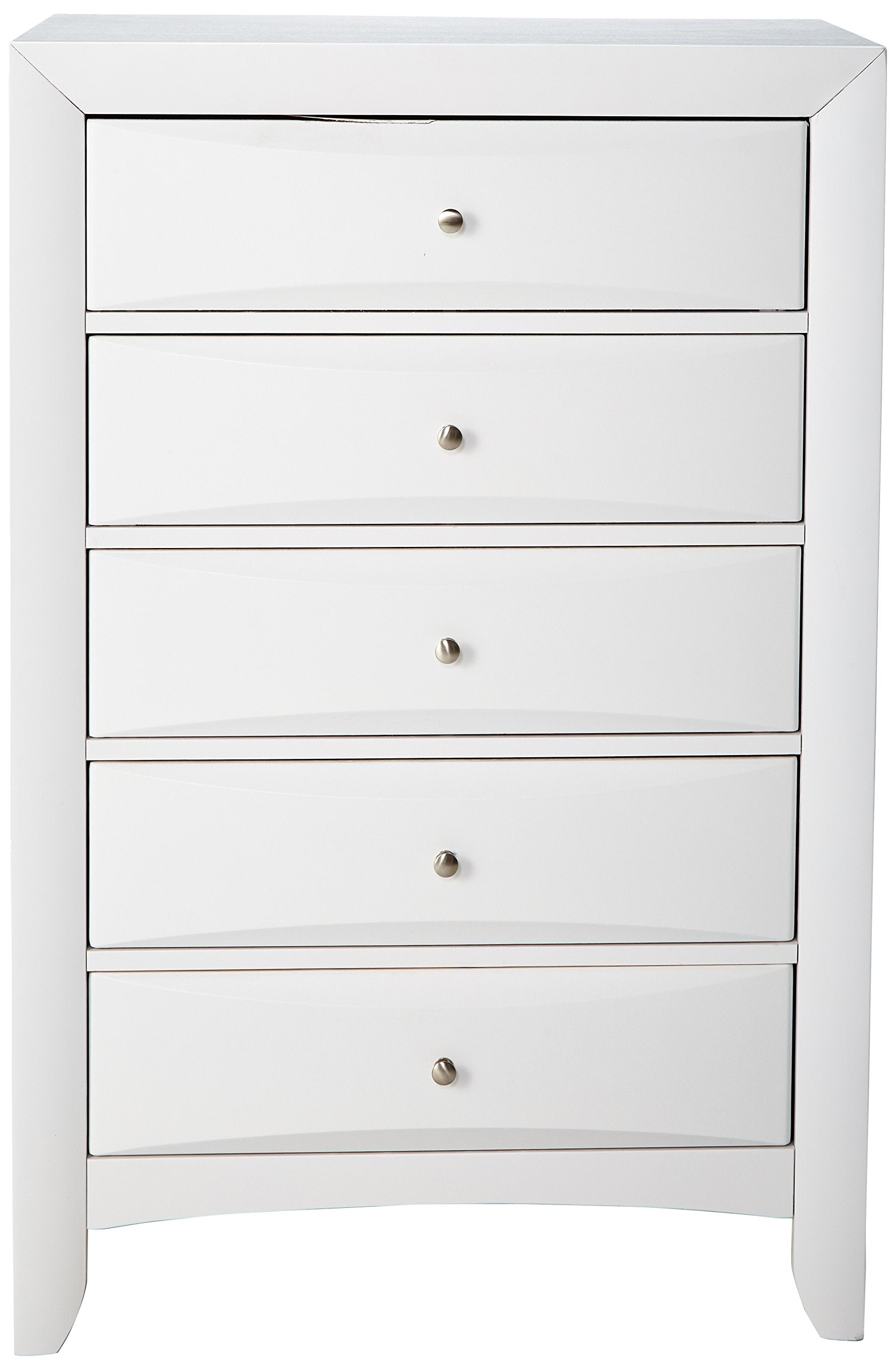 Acme Ireland 5 Drawer Wood Chest in White
