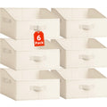 Criusia Closet Organizers Bins 6 Pack  Large Closet Shelf Organizer with Handles  Fabric Trapezoid Home Organization and Stora
