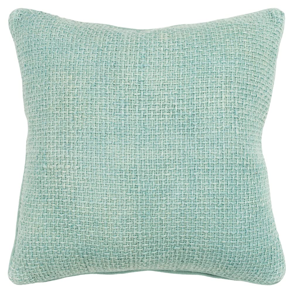 Rizzy Home Donny Osmond 20&quot;X20&quot; Poly Filled Pillow With Linen Cover In Teal