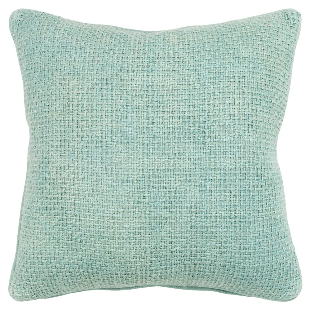 Rizzy Home Donny Osmond 20"X20" Poly Filled Pillow With Linen Cover In Teal