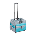 ECR4Kids Universal Rolling Cart with Canvas Organizer Bag, Mobile Storage, Turquoise/Grey