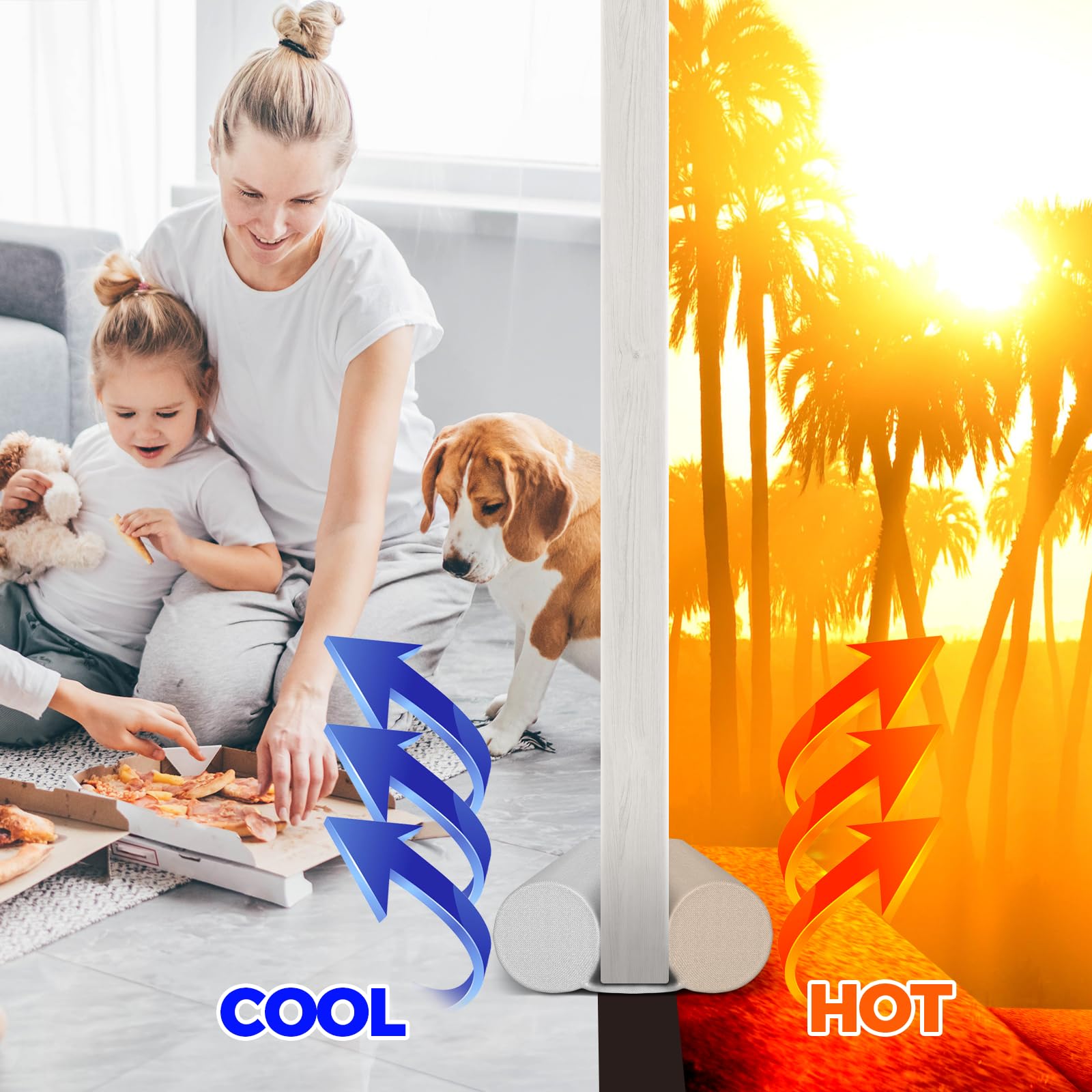 Holikme Door Draft Stopper Door Stoppers For Bottom Of Door 38Inch, Grey