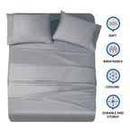 Twin Sheets Bed Set 3 Pieces, 600 Tc100% Egyptian Cotton,Fitted Sheet+Flat Sheet +Pillowcase, Breathable, Soft & Silky Sateen We