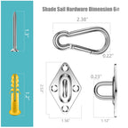 Fzeneast Shade Sail Hardware Kit, 6 Inch 304 Marine Grade Stainless Steel Sun Shade Hardware Kit For Triangle/Rectangle/Square Sun Shade Sails Installation (80 Pcs)