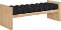 Meridian Furniture 179Black Waverly Collection Modern | Contemporary Bench With Solid Wood Rich Natural Finish, Luxurious Black