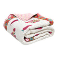BLOCKS OF INDIA Hand Block Printed Cotton King Size Quilt/Rajai (90 inch X 108 inch) (Pink Rose)