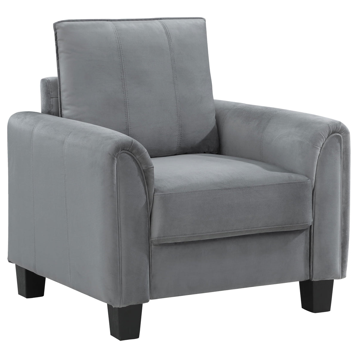 Coaster Home Furnishings Davis Upholstered Rolled Arm Accent Chair Grey