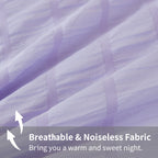 Avelom Lavender Purple Seersucker Comforter Set, California King, 104X96, 3 Pieces
