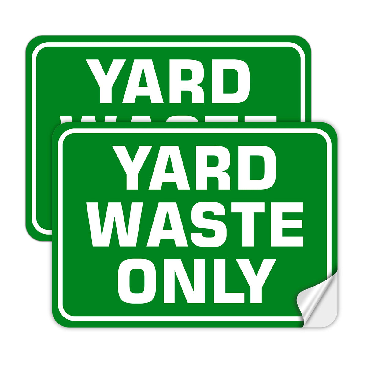 Yard Waste Sticker Yard Waste Only Signs 2 Pack 10' X 7' Recycle Yard Debris Only Stickers, Self Adhesive Vinyl Water Proof Ya