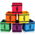 RattanView 6 Pcs 11in Cube Storage Bins Crayon Classroom Cubbies Fabric