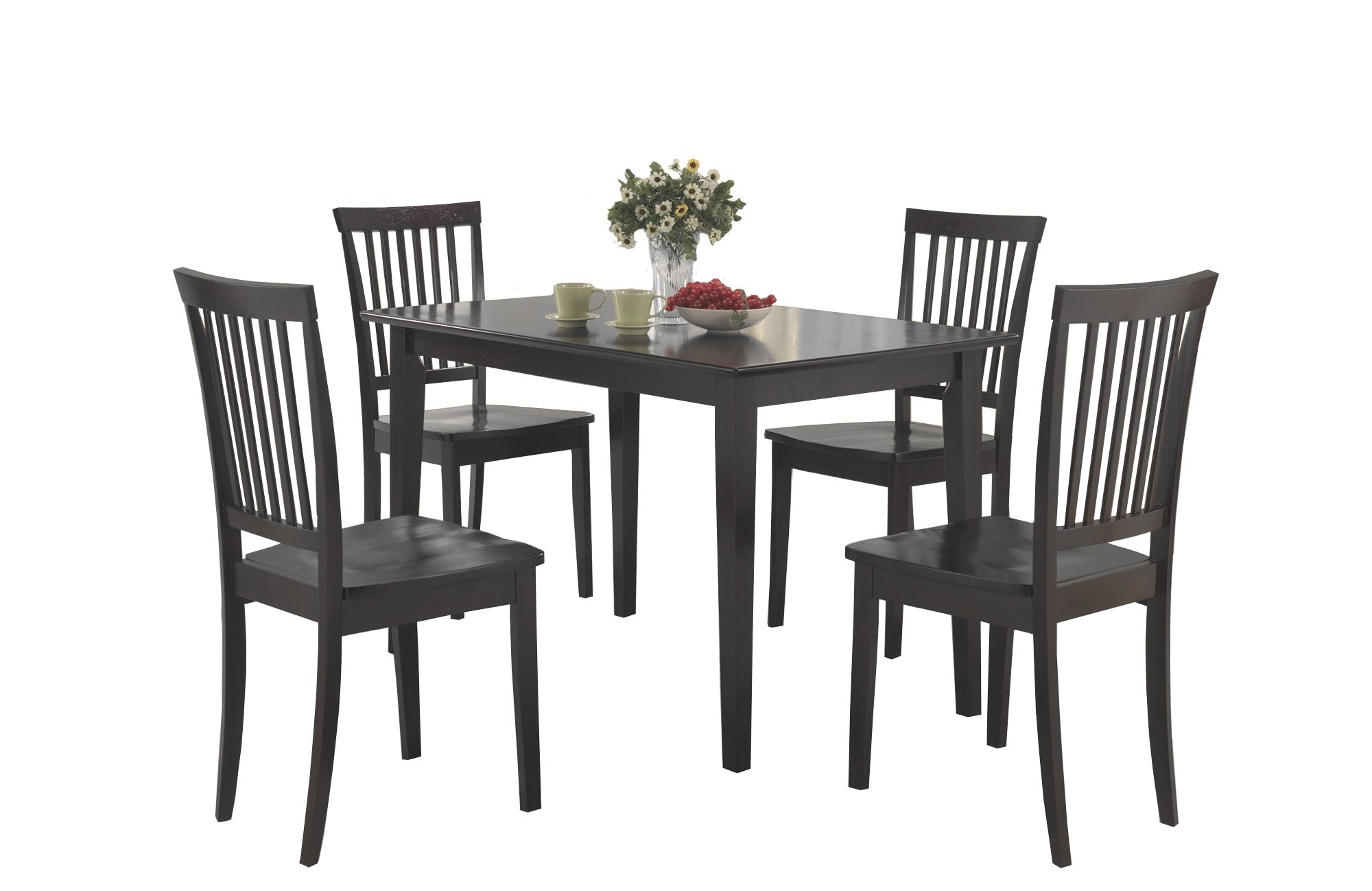 Coaster FINE Furniture CO- 5 Pc Dining Set, Cappuccino Wood