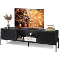 WLIVE Modern TV Stand for 65 Inch TV, Mid Century Entainment Center with Storage, TV Console with Open Shelf and 2 Cabinets for 