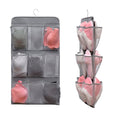 TEMUORG 2 Pcs Closet Organizer Dual Sided Hanging Shoe Storage Bag Underwear Socks Holder with 18 Pockets (MESH POCKETS)