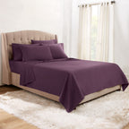 Clara Clark Twin Xl Sheets, 5 Piece Set - Hotel Luxury Sheets For Twin Xl Size Bed, Super Soft Bedding Sheets & Pillowcases, Twin Xl Size Sheets, Eggplant Purple